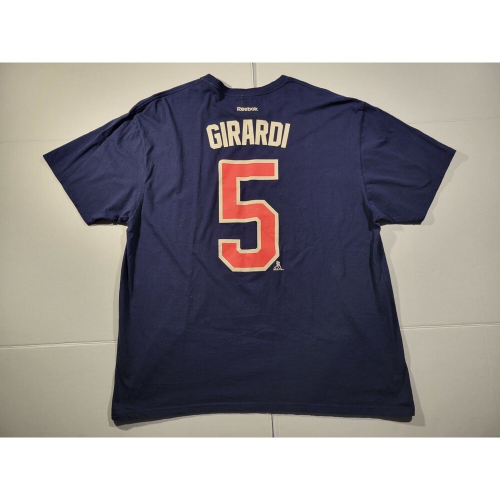 New York Rangers Dan Girardi #5 Reebok Blue Orange NHL Double-Sided Shirt XXL